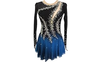 JoyCan Girls Black Sparkly Figure Skating Skirt for Ice Skating Performances