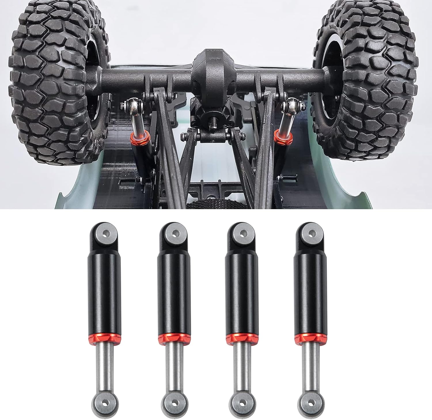 XUNJIAJIE 4pcs RC Shock Absorber Aluminium Shock Absorber for Axial SCX24 1/24 Deadbolt RC Crawler Car Upgrades Accessories - Image 5