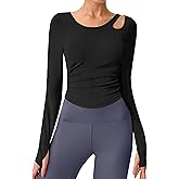 BMJL Womens Workout Tops Built in Bra Active Long Sleeve T Shirt Yoga Athletic Gym Clothes Crop Fall Shirts 2025