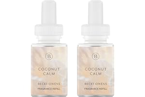 Pura & Becki Owens Home Scent Refill - Smart Home Air Diffuser - Up to 120-Hours of Luxury Fragrance per Refill - Spring & Summer Fragrance - 2 Pack, Coconut Calm