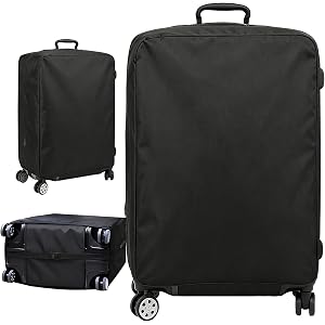 Luggage Cover Protector Compatible with Tumi, Upgraded Oxford Fabric Stretch Cover with Double Zipper, Washable Travel Suitca