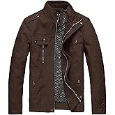 wantdo Men's Cotton Lightweight Jacket Military Jacket Casual Field Coat Windbreaker