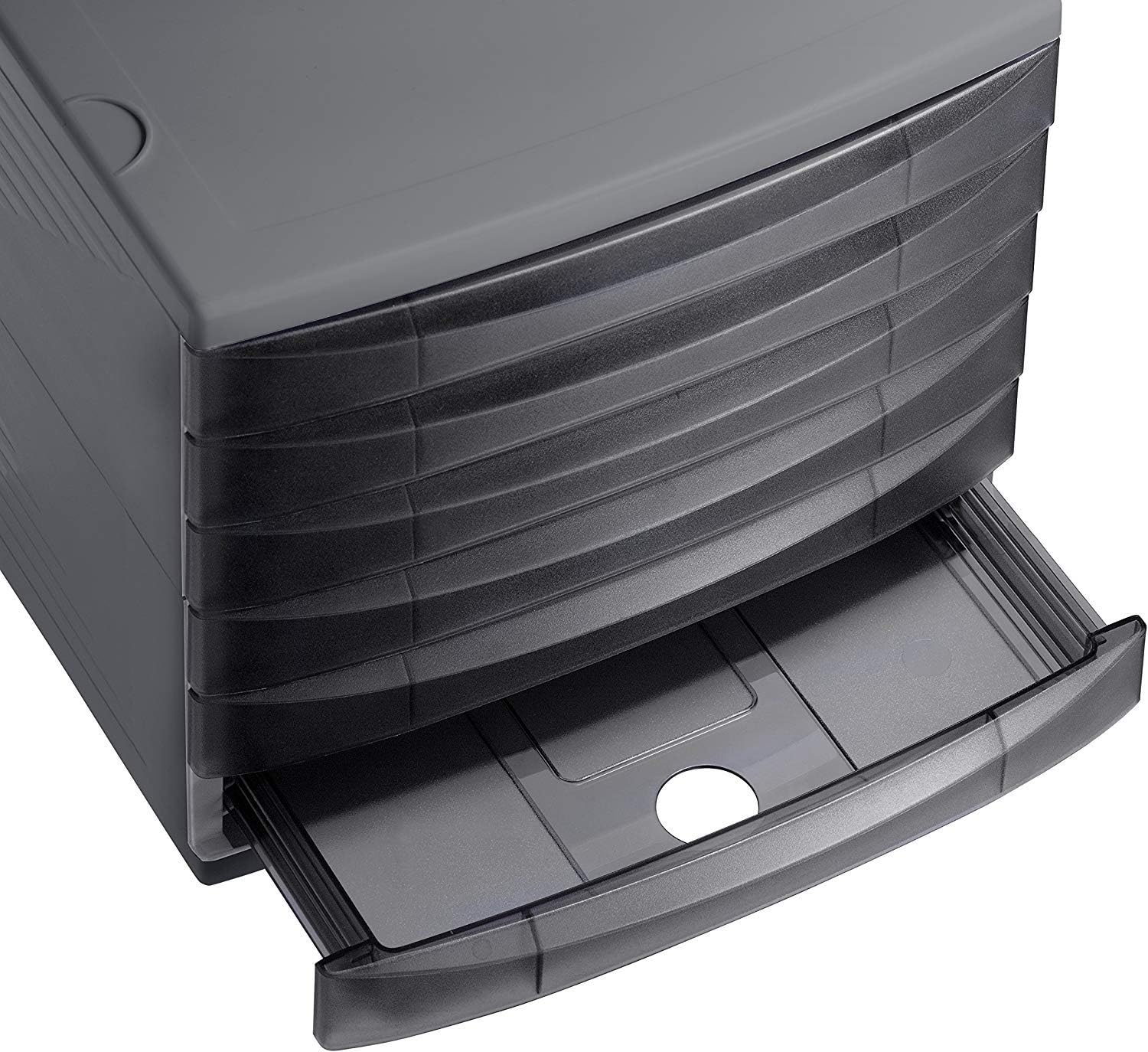 Rotho, Quadra, Drawer box / office box with 6 drawers, Plastic (PS) BPA-free, black, 36,5 x 28,0 x 25,0 cm - Image 3