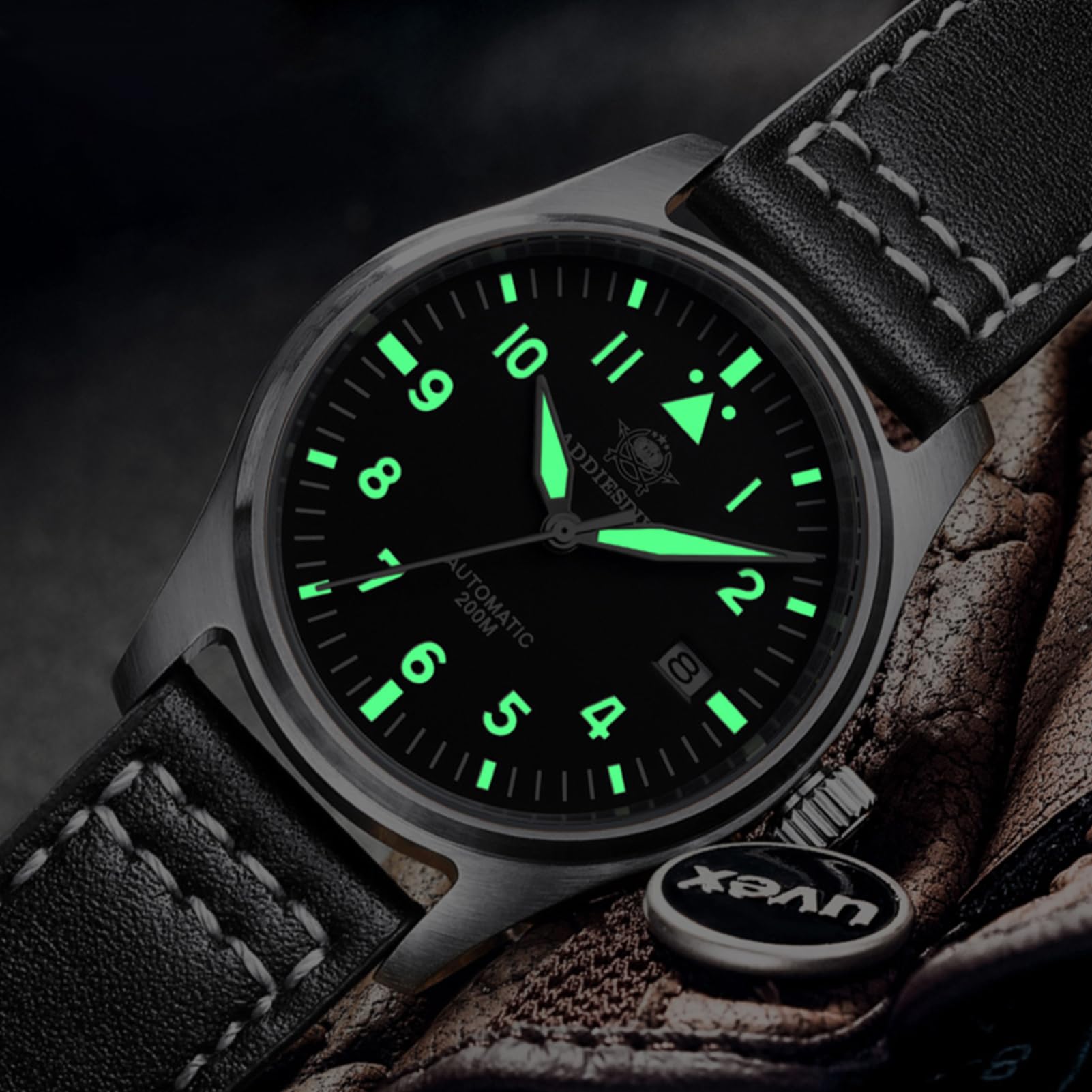 ADDIESDIVE Automatic Watches for Men Stainless Steel NH35A Movement Diver 200 M Luminescent Dial Analog Dress Watch