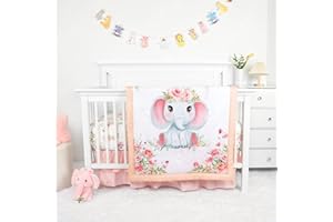 Man Fai Sky Baby Crib Bedding Set for Girls, Soft Bedding Set with Comfort, Crib Skrit, Crib Sheet, Infant & Toddler Nursery 