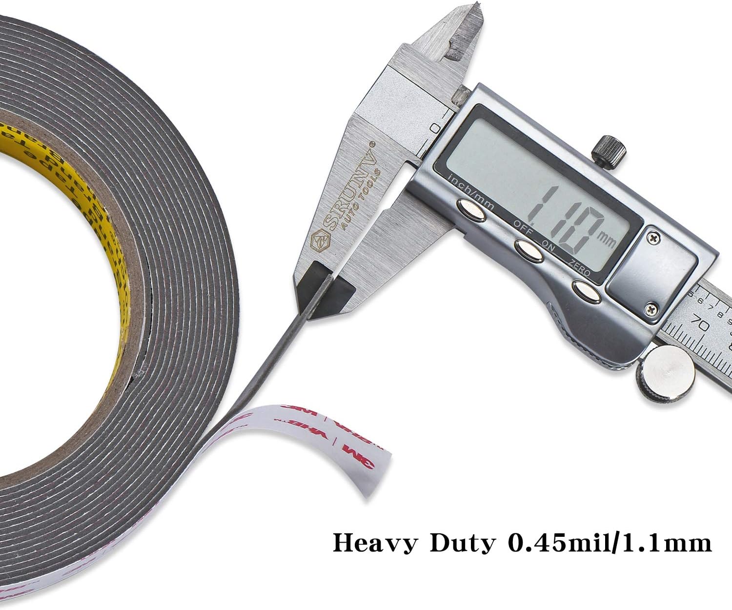3M 4941 Heavy Duty Double Sided Tape, Roseberry VHB Tape 16FT Length,1.1mm Thickness,0.5inch Width,Waterproof Mounting Tape for Car, Home Decor, Office Decor: Industrial & Scientific