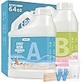 OcePor Epoxy Resin-64OZ, Crystal Clear Epoxy Resin Kit, No Yellowing No Bubble Art Resin Casting Resin for Art Crafts, Jewelry Making, Wood & Resin Molds(32OZ x 2)
