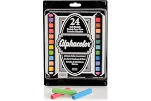 Derwent Alphacolor Soft Square Pastels, Multi-Colored, 24 Pastels per Set (102004)