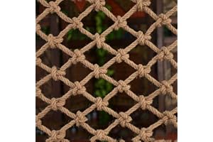 LGLFDJ Safety Anti-Fall Fence Net for Children Pet Cat,Cargo Net,Playground Climbing Children Net Woven Rope Truck Trailer Netting Swing Treehouse Hammock Rope (Jute, 1Mx2M(3.3FTx6.5FT))