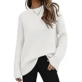 PRETTYGARDEN Womens Spring Sweaters 2026 Casual Chunky Crewneck Long Sleeve Ribbed Knit Oversized Pullover Sweater Tops