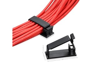 50Pack Self Adhesive Cable Management Clips, Cable Organizers Wire Clips Cord Holder for TV PC Laptop Ethernet Cable Desktop 