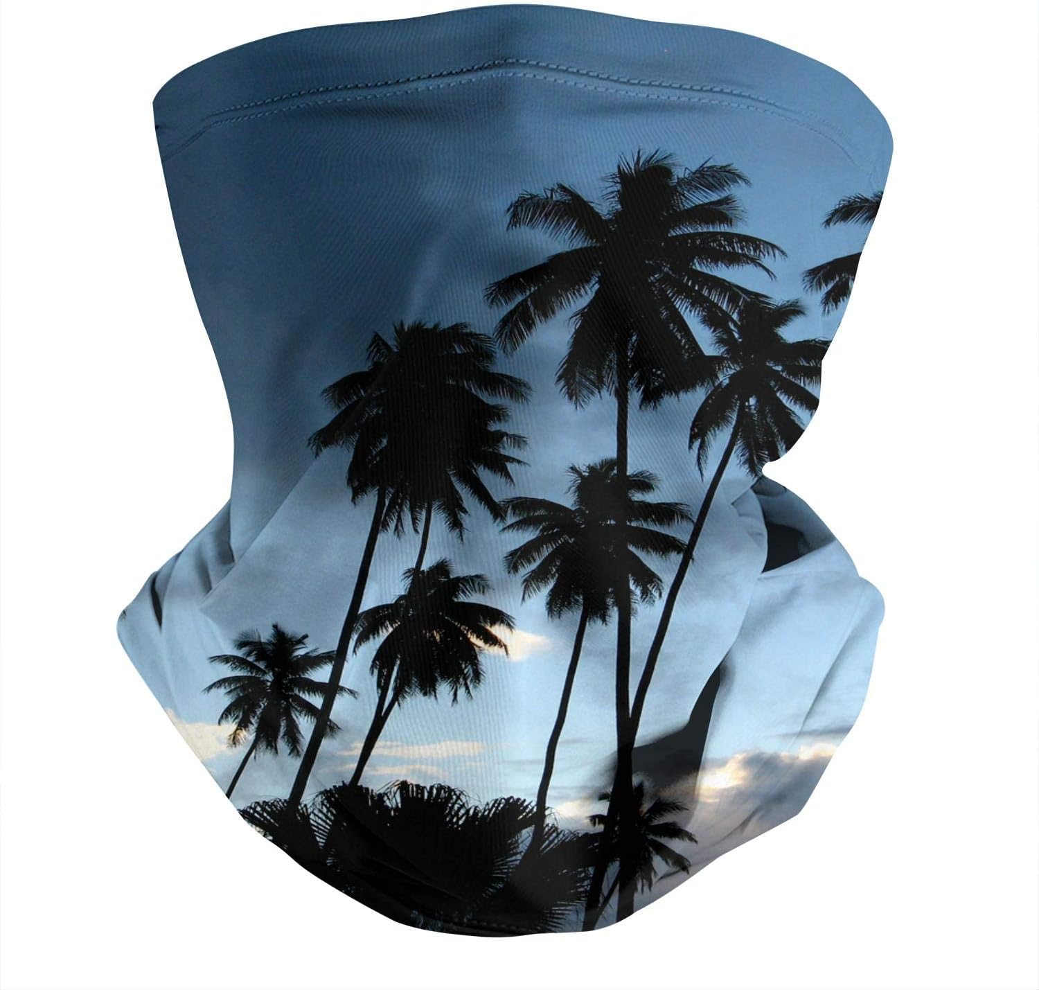 ZLJUN Beautiful Palm Trees Sunset Unisex Bandana Neck Gaiter Face Cover UV Protection Multi Scarf Headwrap