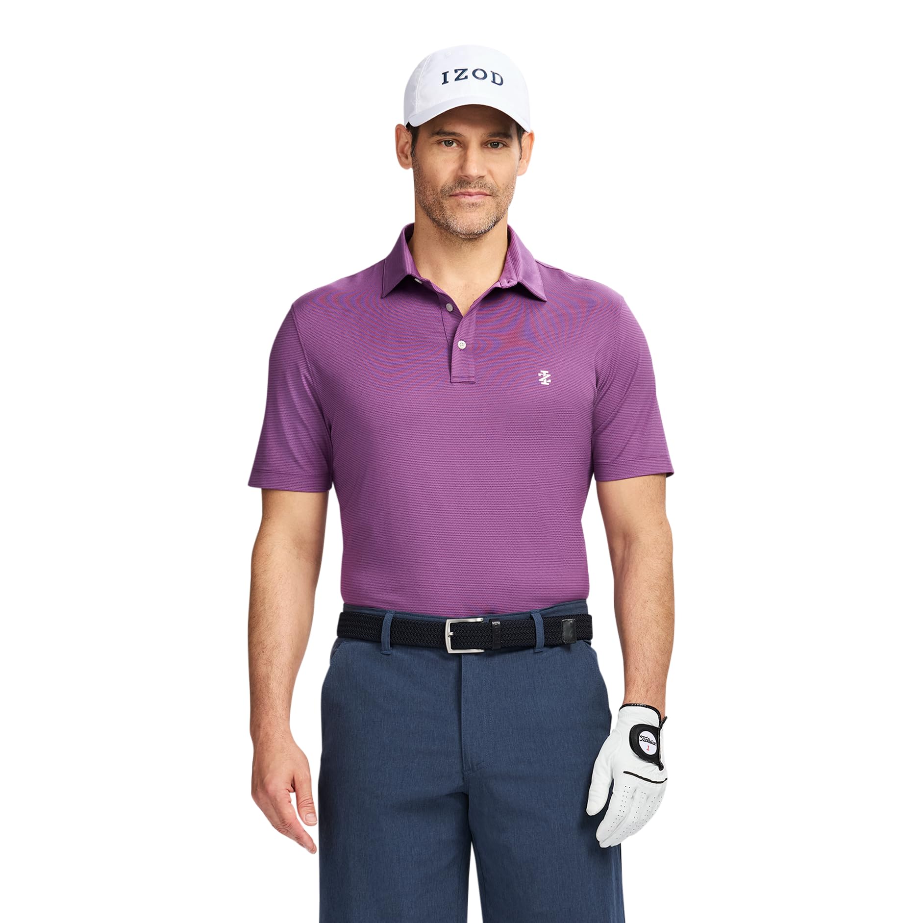 Izod Men’s Swingflex Performance Mesh Polo, Sunset Purple, XX-Large