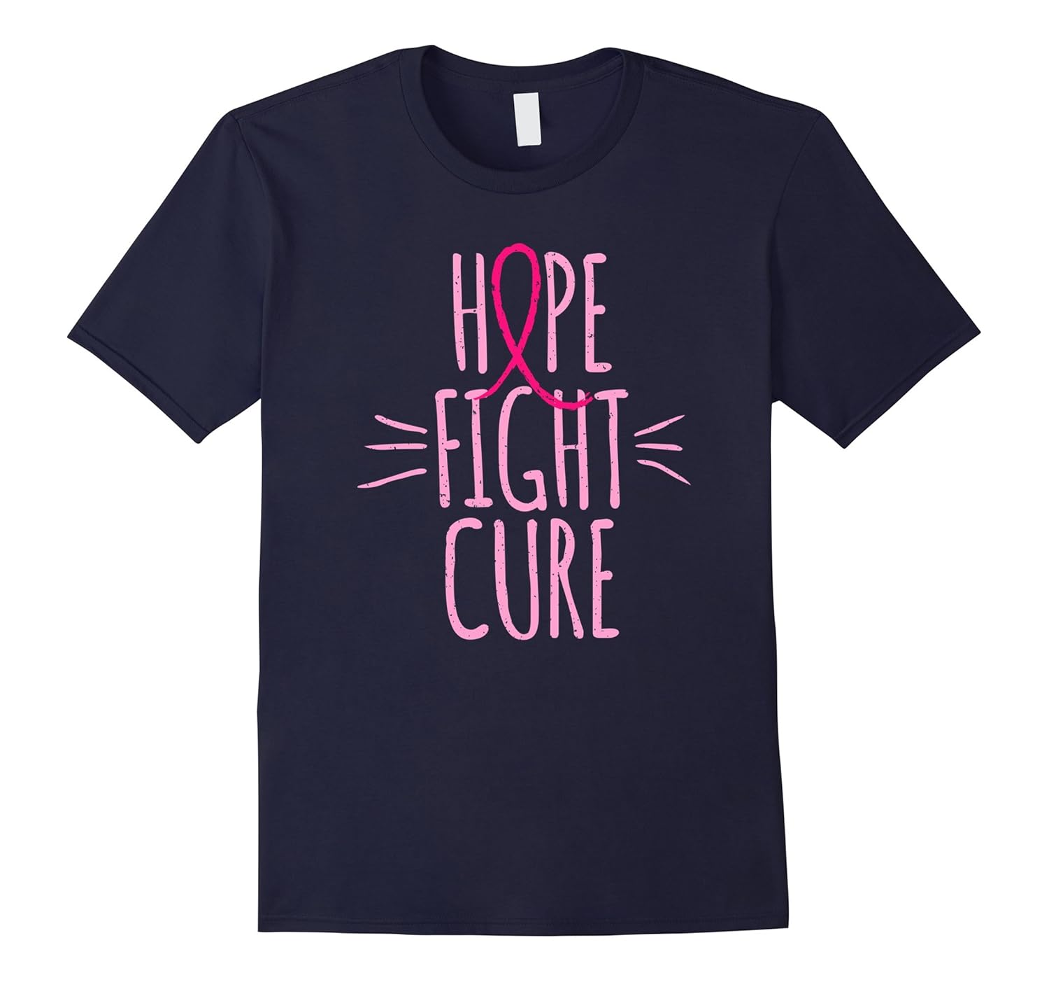 Pink Ribbon hope fight cure Breast Cancer Awareness Tshirt-Rose