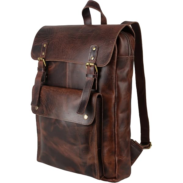 Amazon.com | Vintage Leather Buckle Backpack with Drawstring  display picture 2