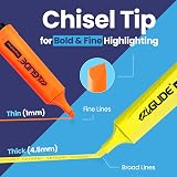 Eziglide 48-Pack Highlighters Neon Assorted Colours 1-4.5mm Chisel Tip Pens view 6
