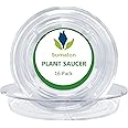 16 Pack 10inch/12inch Plant Saucer, Clear Plastic Plant Pot Saucer, No Holes Round Planter Drip Trays for Indoors & Outdoors
