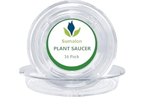 16 Pack 10inch/12inch Plant Saucer, Clear Plastic Plant Pot Saucer, No Holes Round Planter Drip Trays for Indoors & Outdoors 