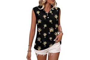 Cinco De Mayo Golf Ball with Sombrero Women's Sleeveless Golf Polo Shirts V Neck Tennis Tank Tops Lightweight Athletic Shirt