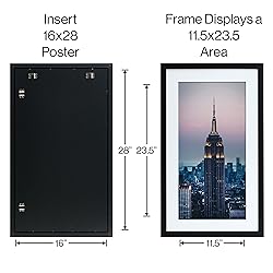 Frame Amo 16x28 Black Solid Wood Picture Frame with