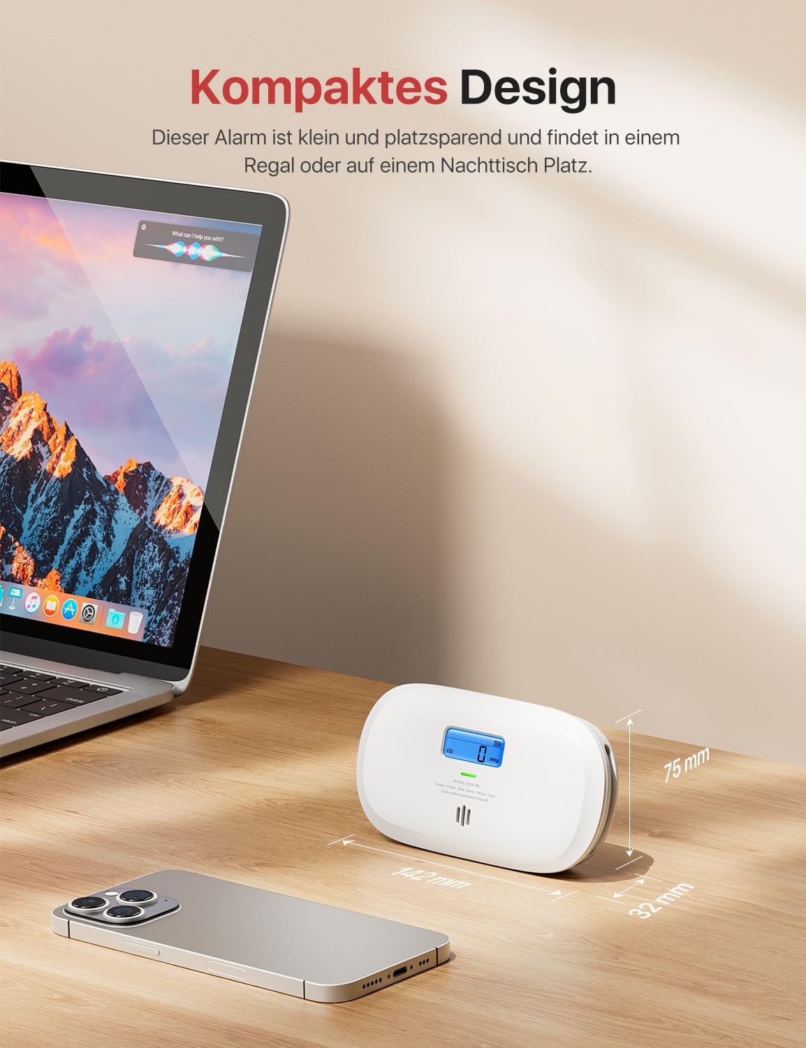 X-Sense Kohlenmonoxid Melder, TÜV Rheinland Zertifiziert, 10 Jahre Sensor, CO Melder mit austauschbarer Batterie und digitalem Display, Kohlenmonoxid-Melder mit Testknopf, XC0C-SR 5