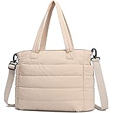 AOCINA Puffer Tote Bag for Women Work Nurse Bags Laptop Purse Lightweight Quilted Crossbody Shoulder Handbags Travel School