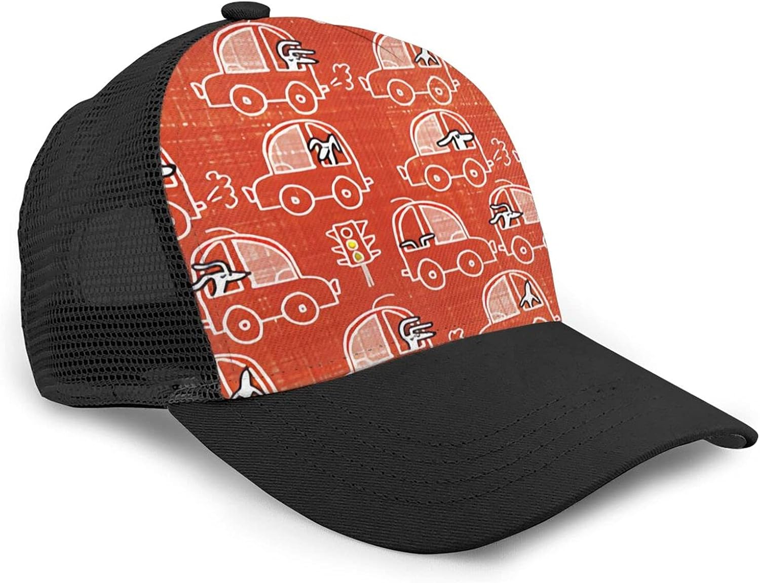Car Ride Dogs Men's Trucker Hat Womens Baseball Cap Dad Hats Headwear