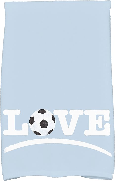 Amazon E By Design Htw870bl24 ラブサッカー 幾何学プリント ハンドタオル 16 X 25 ライトブルー フェイスタオル ホーム キッチン オンライン通販