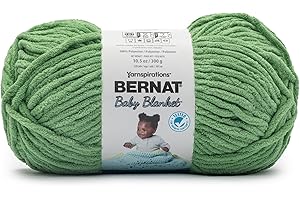 Bernat Baby Blanket Green Yarn - 1 Pack of 300g/10.5 oz - 100% Polyester - #6 Super Bulky - 220 Yards - Knitting/Crochet