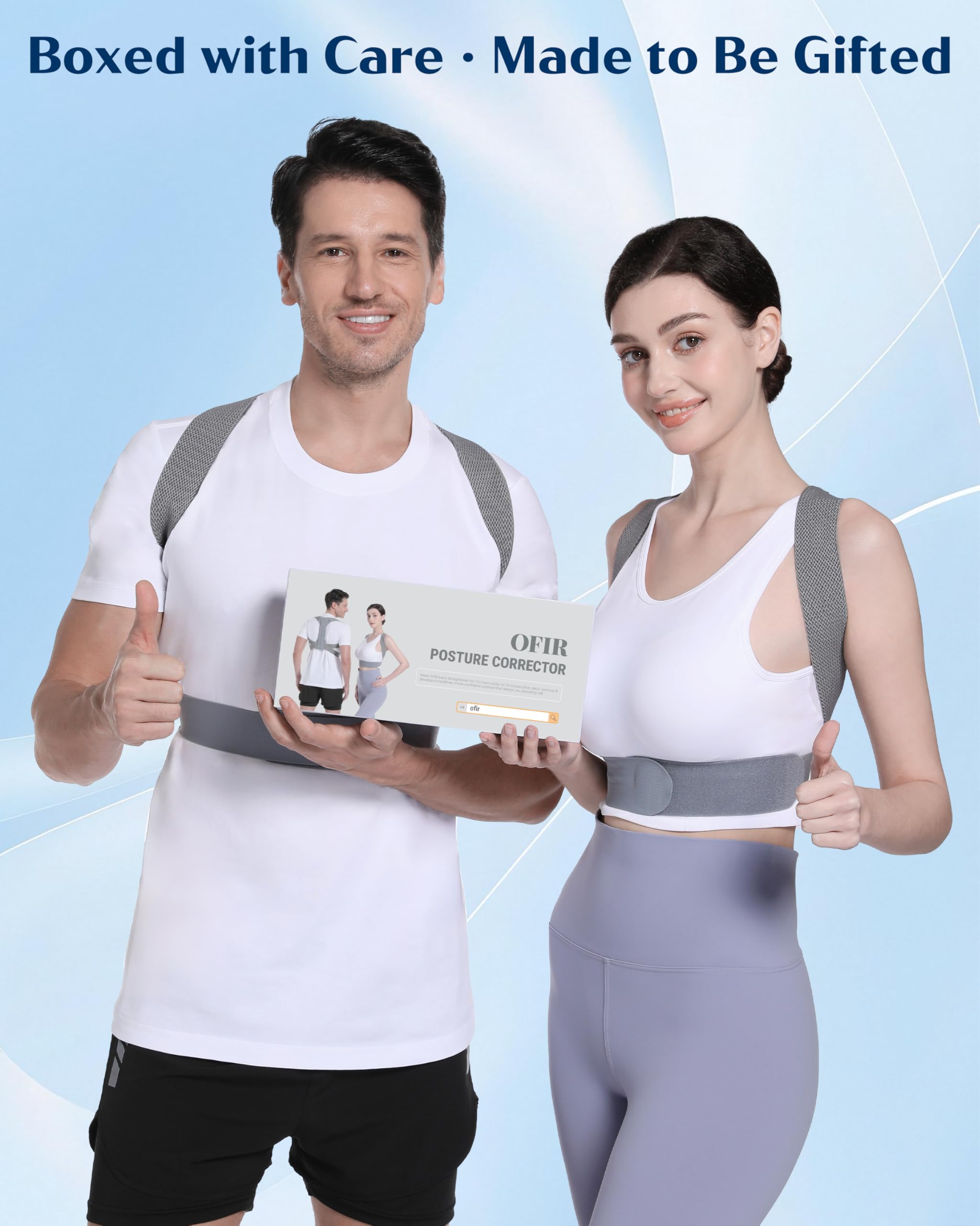 OFIR Revolutionary Upper Back Brace Posture Corrector for Women & Men, Effective Back Straightener Posture Corrector for Men, Support Shoulder Neck and Spine for Scoliosis, Hunchback, L(UnderBust 31.5-39.5