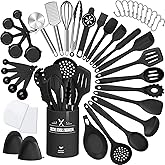 43 Pcs AIKKIL Silicone Kitchen Utensils Set, Heat Resistant Silicone Cooking Kitchen Utensils Set with Holder, Turner, Spatul