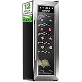 Winado 12 Bottle Compressor Wine Cooler Refrigerator w/Adjustable Temperature, Freestanding Compact Mini Wine Fridge with Digital Control & Removable Shelves on Fridge.com