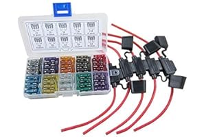 SENSTREE ZAOJIAO 12 AWG Gauge ATC/ATO Fuse Holder, Car Inline Water-resistant Fuse Holder Automotive Blade Fuse Holder 5pcs with 100pcs Auto Standard Blade Fuses, 2A 3A 5A 7.5A 10A 15A 20A 25A 30A 35A
