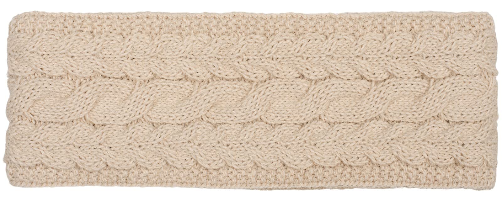 styleBREAKER ladies knitted headband unicoloured with cable stitch, thermo fleece lining, winter headband uni 04026058, Colour:Beige