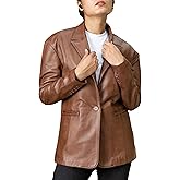 Jild Oversized Lambskin Leather Blazer Women - Business Casual Coat Plus Size Leather Jacket Women