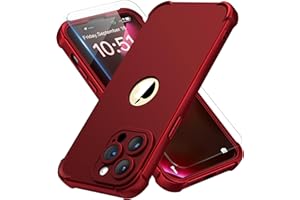 ORETECH for iPhone 14 Pro Max Case, with [2 x Screen Protectors] [10 Ft Military Grade Drop Test] [Camera Protection] 360° Shockproof Slim Thin Phone Case iPhone 14 Pro Max Cover 6.7" Red