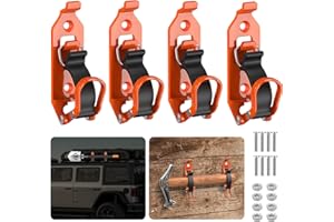 Youlvy Metal Rubber Shovel Mount for Roof Rack/ Truck Bed, Axe Jeep UTV Offroad Shovel Holder with Wall Mounting Kit Fit 0.67" to 1.57" Diameter Tools 4P