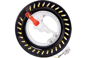 Trauebx Kite String Reel,6 Inch Kite String Spool,Kite Line Winder,Includes 1000ft Line High Strength Kite String,Safety Lock Design,for Kids and Adults (6 Inch Black)