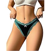 SweatyRocks Women's Satin Silk Lace Hipster Panties Seamless Briefs Underwear Underpant