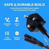 Keple 5m Figure 8 Power Lead C7 Mains Cable UK Plug for PS5 PS4 Xbox TV Printer view 2