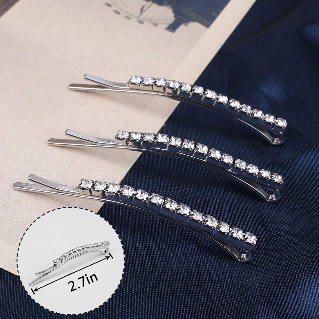 24 Pcs Rhinestone Bobby Pins, Small Crystal Bobby Pins, Bobby Pins Bulk for Lady Women Girls, Sparkly Hair Clips Pin, Shiny Hairpins, Glitter Hairpins Styling Hair Accessories for Women Girls : Beauty