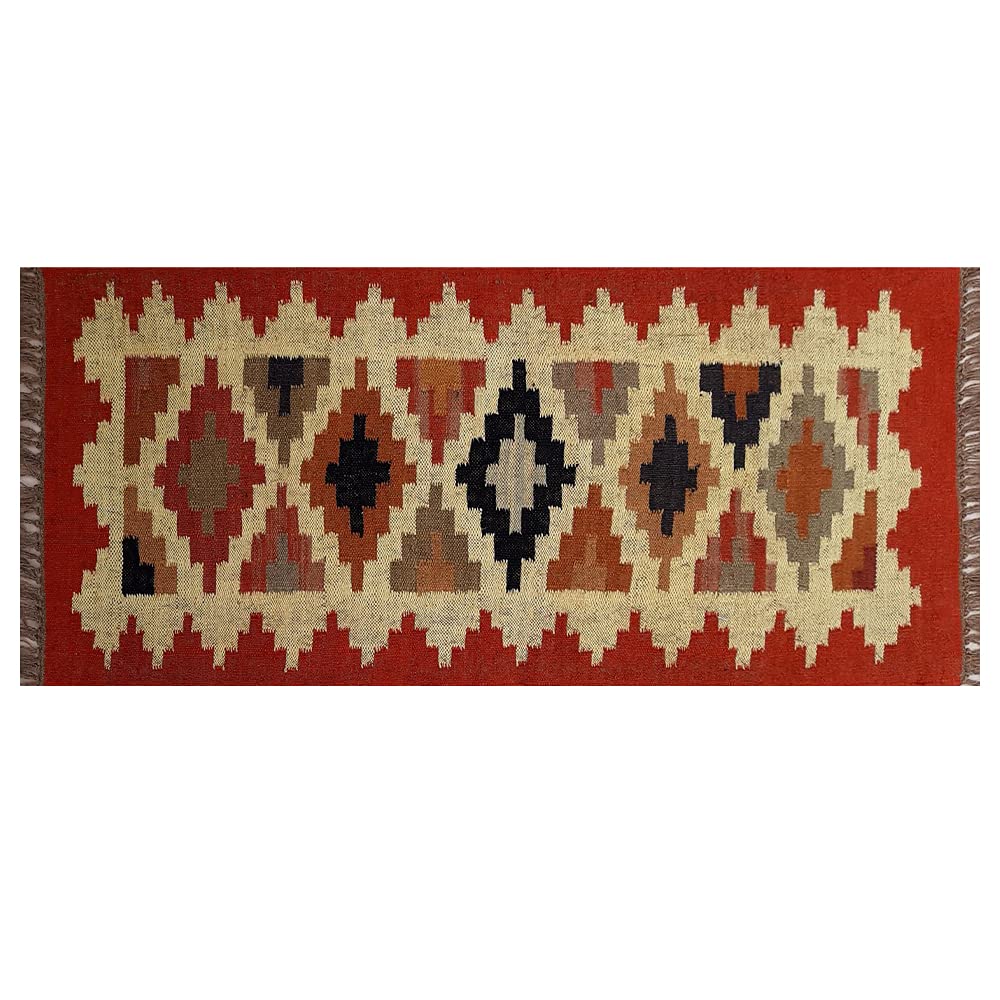 Buy Budhrajrugs Wool Jute Rug Runner Indian Dhurrie 2'x6' Feet