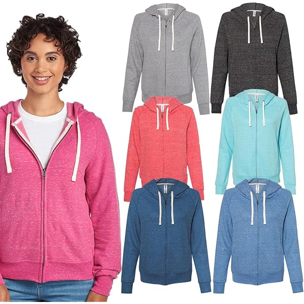 トップス THE RED THERED S w zip hoodie long Jerzees Women's Snow Heather French Terry Full-Zip Hooded