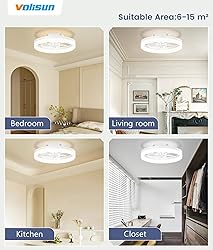 VOLISUN 13 inch Small Ceiling Fans with Lights and
