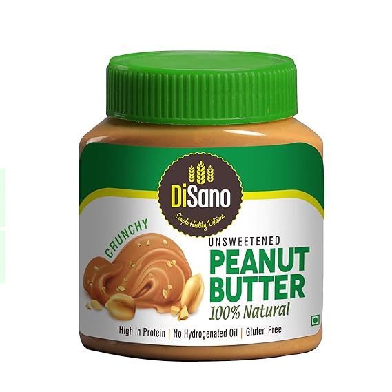 DiSano All Natural Peanut Butter, Crunchy, 30% Protein, Unsweetened, Gluten Free, 1 Kg