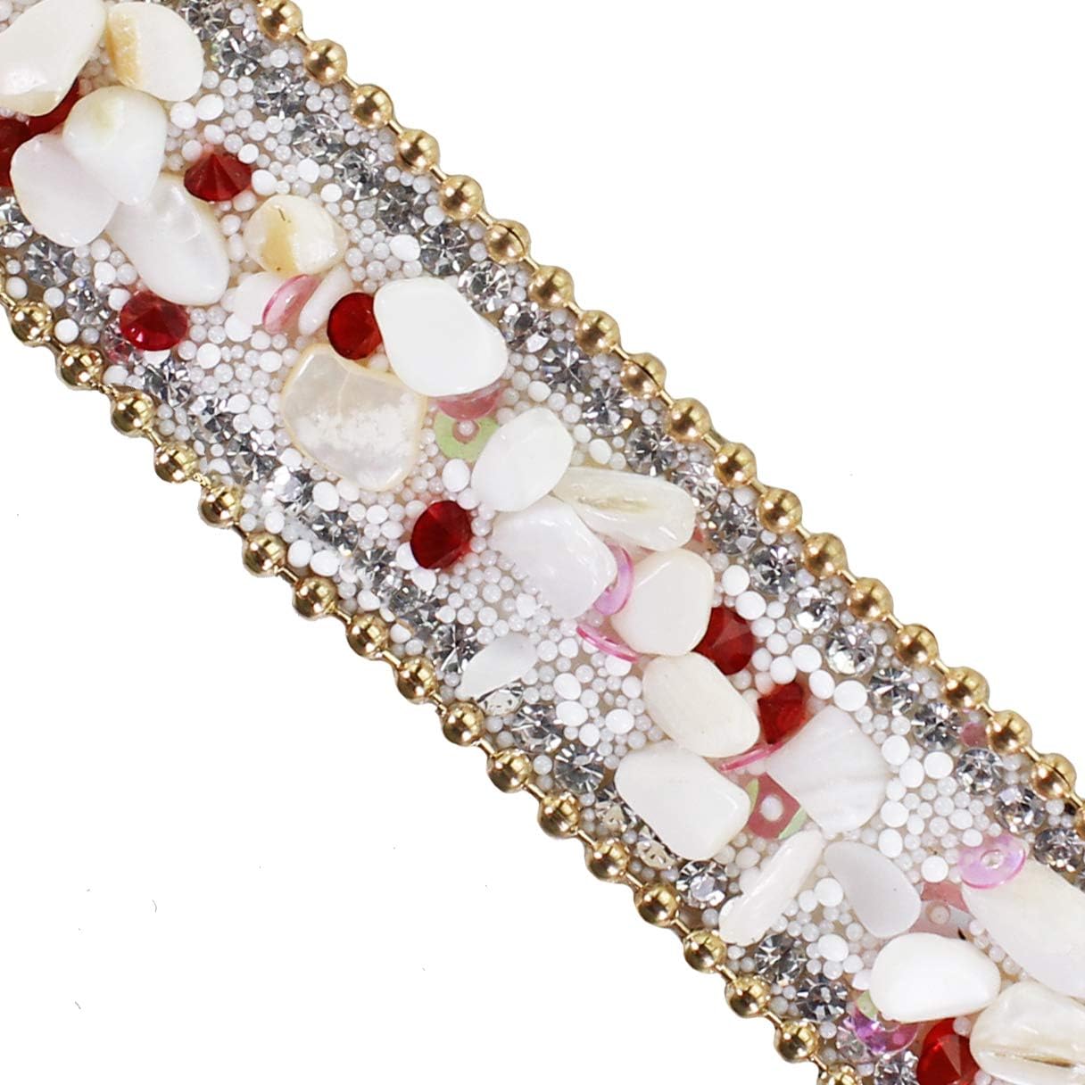 EMDOMO Hotfix Rhinestones Ribbon Trim Chain Crystal Iron on Applique Trimming for Clothes Shoes Sewing Accessories 3yards