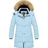 CTFASHION Girl's Puffer Jacket Kids Long Winter Coats Heavyweight Parka Warm Fleece Snow Outerwear with Removable Fur Hood