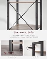VASAGLE 6-Tier Bookshelf 30 x 40 x 187.5 cm Industrial Heather Greige Ink Black view 3