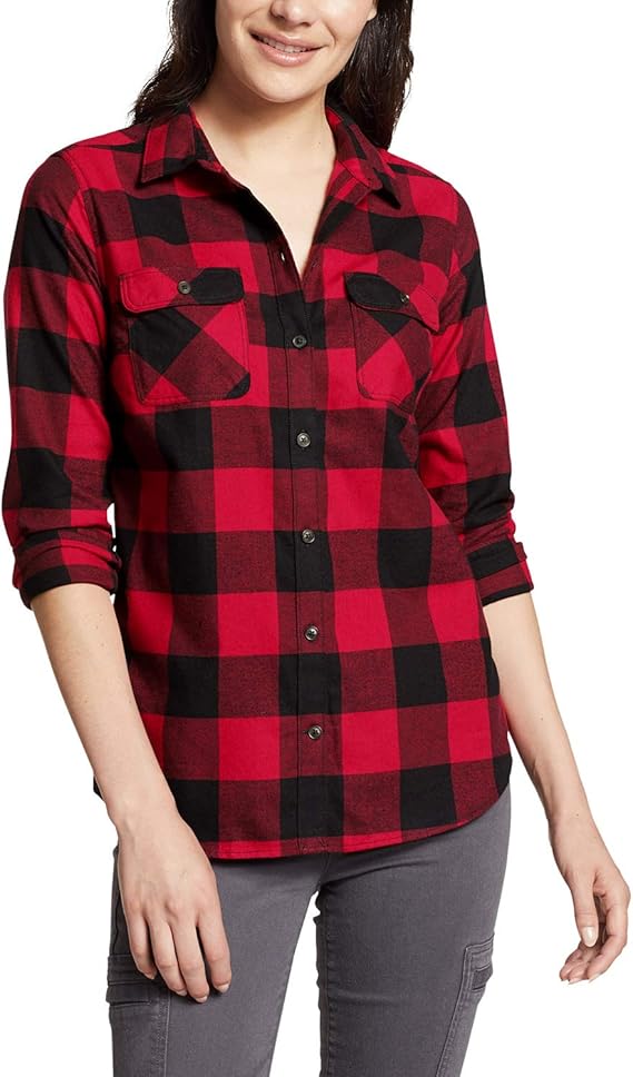 Amazon エディー バウアー Eddie Bauer 長袖フランネルシャツ 長袖シャツ レディース シャツ ブラウス 通販