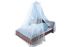 Just Relax Decorative Elegant Bed Net Canopy Set Including Full Hanging Kit, Ideal for Indoors or Outdoors, Intended for a for Covering Beds, Cribs, Hammocks (White, Queen/King)